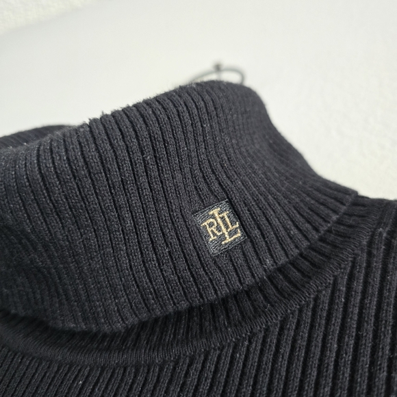 Lauren Ralph Lauren Black and Gold Striped Women's Sweater M - Picture 2 of 7